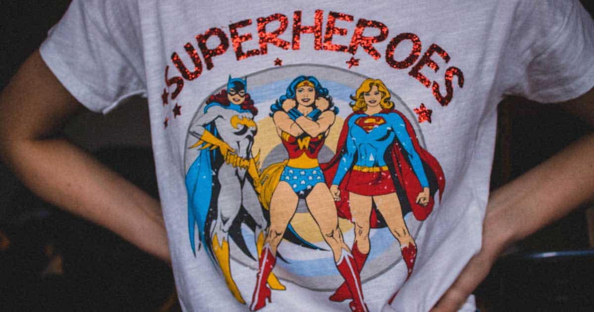 Superhero Design printed on T-Shirt