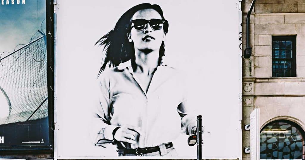 Woman in Billboard Advertisement for Fashion