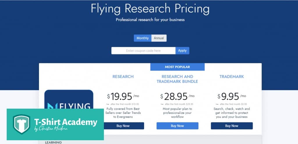 Screenshot der Seite mit den Preisen für den fliegenden Upload