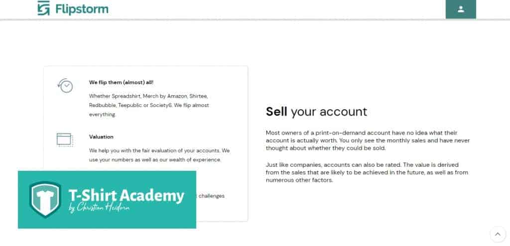 Screenshot, wie flipstorm dir hilft, deinen Merch über dein amazon Konto zu verkaufen